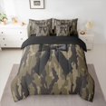 thumbnail image 3 of Manfei Fashion Black Bowknot Twin Bedding Sets 7-Piece, Western Retro Camouflage Bedding Comforter Set, Cartoon Bow-tie Reversible Sheet Sets, Microfiber Bedroom Decor, 3 of 8