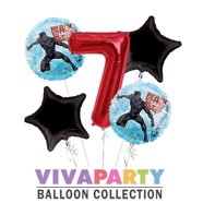 Moana 9th Birthday Balloon Bouquet - 8 Piece Set With Red Number 9 Jumbo Balloon