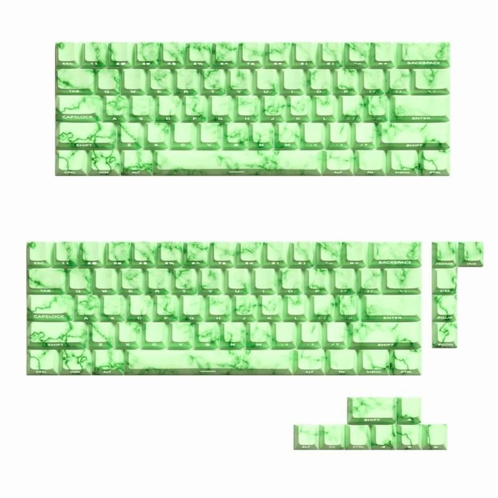 Emerald Theme Keycap Set Original PBT 64/74Keys Side Engraveds Translucents Keycaps for Gaming Mechanical Keyboards