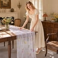 thumbnail image 5 of Table Runner Pink Sheer Embroidered Floral Wildflower Design 1 Piece for Dining Room Party Cottagecore Home Decor, 5 of 8