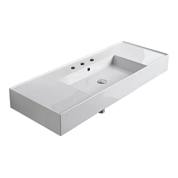 Scarabeo by Nameeks Ceramic 48'' Wall Mounted Bathroom Sink with Overflow