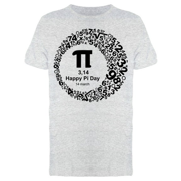 Happy Pi Day Circle Black Number T-Shirt Men -Image by Shutterstock, Male Large