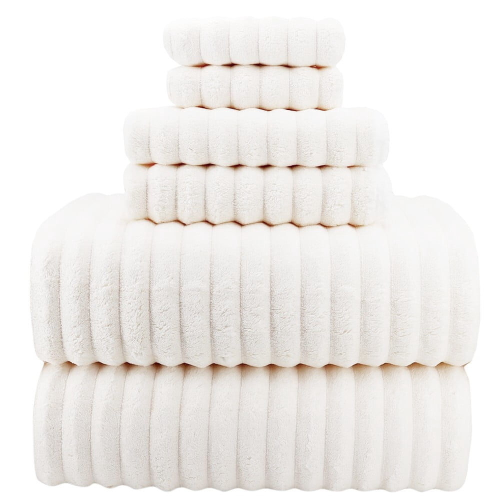 Elegant Choise 3/9 Pieces Candy Fleece Towel Set - Ultra Soft Bath, Hand & Face Towels in 4 Colors | Quick-Dry & Luxurious