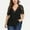 Black, variant on Patlollav Tops for Women 2022,Flash Picks Plus Size Women's Casual Half Sleeve Solid Lace V-Neck Splicing T-Shirt Net Yarn Tops