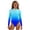 Blue, variant on Jamicy Girls One Piece Swimsuits Summer Casual Long Sleeve Bathing Suit Solid Color Beach Vacation Beach Rash Guard Swimsuit for 2-13 Years Kids