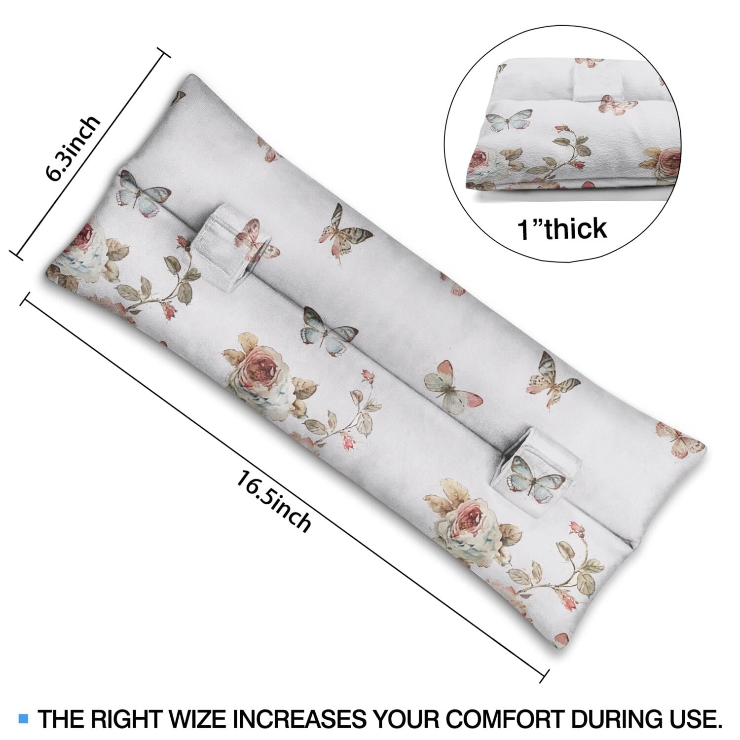 Boho Butterfly Seatbelt Pillow for Post-Surgery - Mastectomy Recovery Cushion with Nature-Inspired Floral Design - Chest Protector for Car
