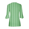 thumbnail image 5 of Aloohaidyvio Blouses for Women 3/4 Sleeve,Women's Summer 3/4 Sleeve Shirts Round Neck Loose Print Tops Casual Soft T shirts Trendy Basic Tees Spring V Tunic Tops, 5 of 5