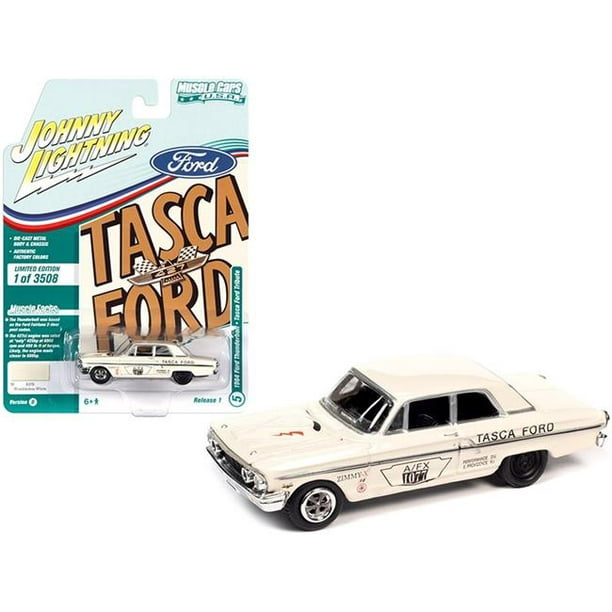 Johnny Lightning JLMC025-JLSP139B Series 0.16 4 Diecast Model Car for 1964  Ford Thunderbolt Tasca Ford Tribute Wimbledon White with Race Graphics  Limited Edition To Worldwide Mus USA - 3508 Pieces 