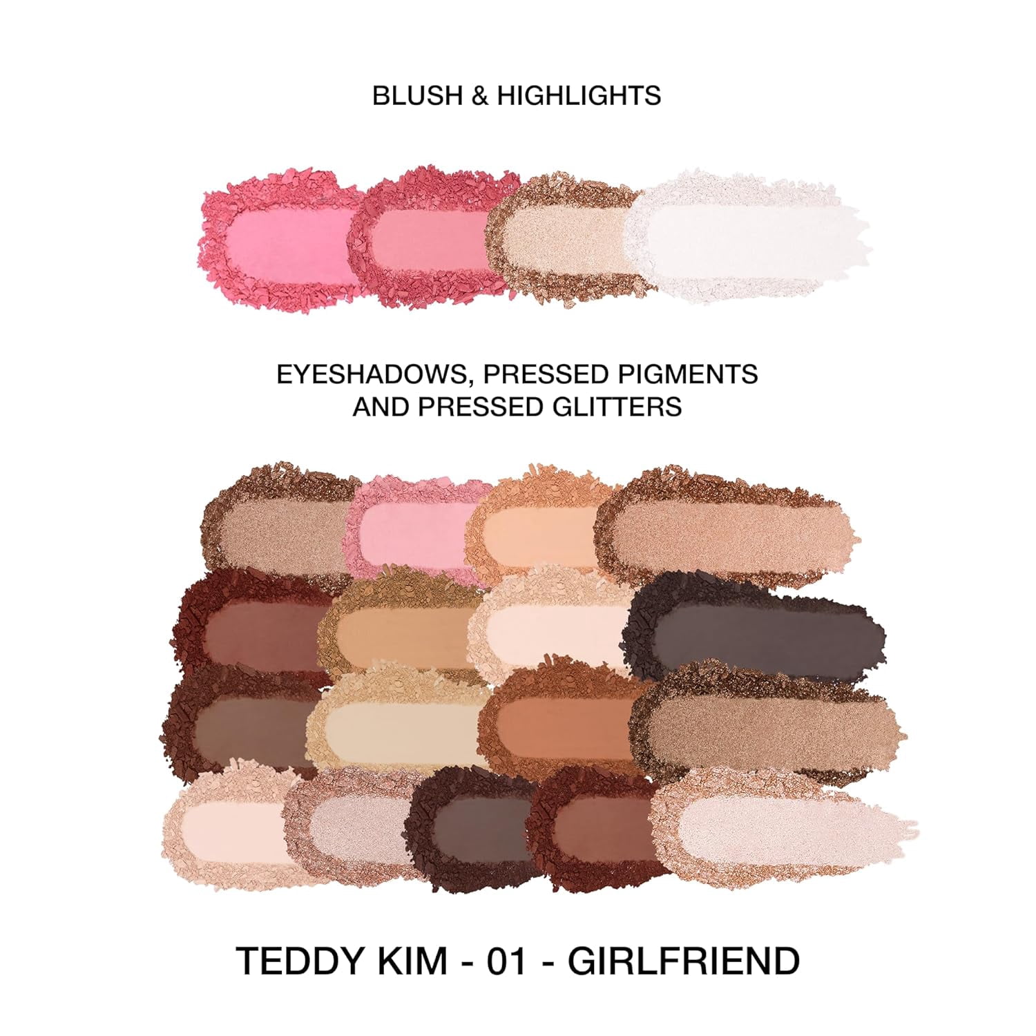 KimChi Chic Beauty Teddy Kim Shadow Palette, 01 Girlfriend Pink, 1.09 oz