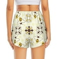 thumbnail image 4 of Uemuo Sweet Bee Pattern Women's Athletic Shorts High Waisted Running Shorts with Liner Pockets Gym Elastic Workout Shorts-Medium, 4 of 9