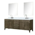 thumbnail image 2 of Laurel 84 in W Grey Oak Double Vanity, Carrara Marble Top, Faucet Set, & 36 in Mirrors, 2 of 6