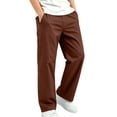 thumbnail image 2 of Gpaecead Boys Straight Leg Casual Pants Elastic Waist Cotton Blend Breathable Trousers With Deep Pockets For Travel Lounge Orange, 2 of 8