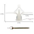 thumbnail image 3 of Drywall Anchor kit - Hollow Wall Anchors with Screws ?self-Drilling Hollow Wall Anchor, for Drywall?Nylon - Plastic - Buildex?all-100 pcs (Anchor 50+Screw 50), 3 of 3