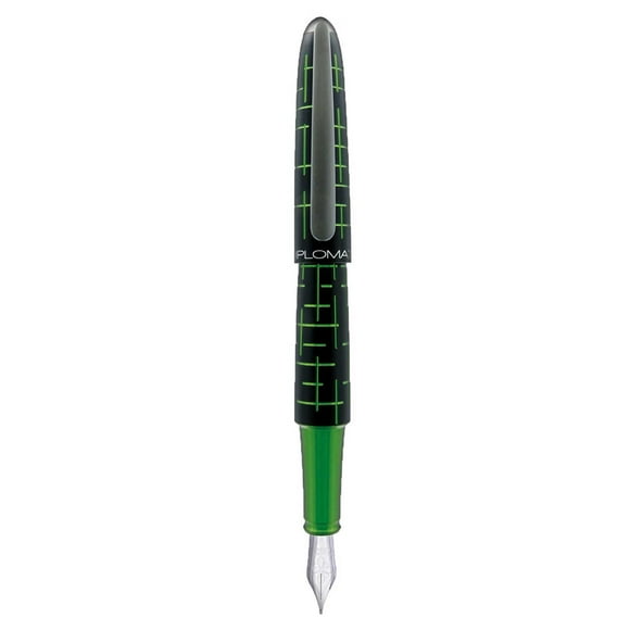 Diplomat D40363021 Elox Matrix Green/Black Fountain Pen, Extra Fine