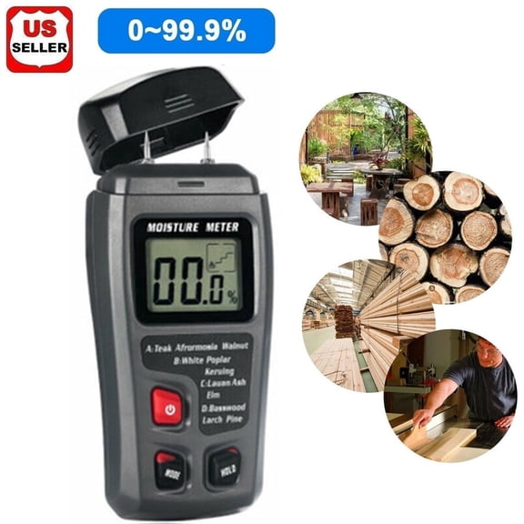 LINKPAL Digital Wood Moisture Meter, Two-Pin, 0-99.9% Range, Large LCD Display, 1-Pack