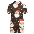 thumbnail image 3 of Women Christmas Pajama Set Short Sleeve Shorts Pjs Sleepwear Cute Santa Print Holiday Lounge Set Nightwear, 3 of 4