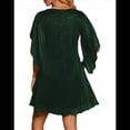 thumbnail image 3 of Vestido Brillante para Mujer, con Mangas Murciélago, para Cóctel y Club. Verde XL, 3 of 7