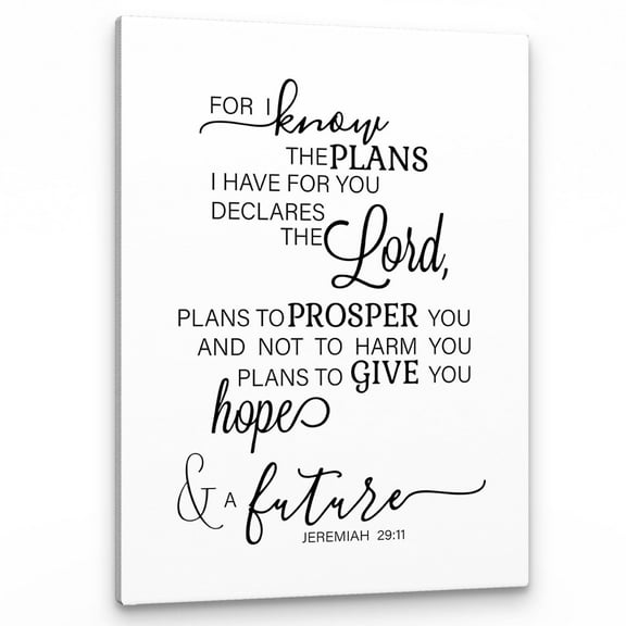 Jeremiah 29 11 Wall Art, Christian Jeremiah 29:11 For I Know The Plans I Have For You Wall Art, Bible Verse Print Canvas Painting Christian Prayer Room Office Decor