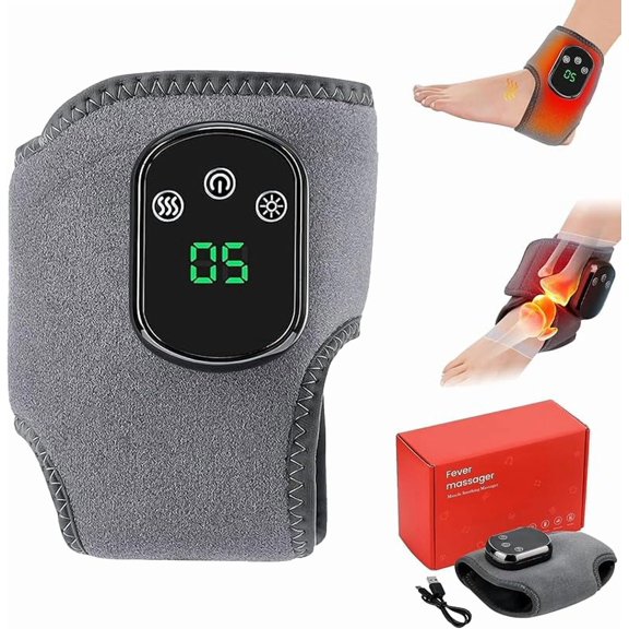 Wrongduck FootRenew Triple Technology Foot & Ankle Massager – Cordless Heated Wrap with 3 Vibration Modes & 5 Heat Levels for Portable Home, Office & Travel Relief (Ankle*1)