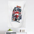 thumbnail image 1 of Truck Tapestry, Security of the Public Themed Speeding Vehicle Department Dangerous Job, Fabric Wall Hanging Decor for Bedroom Living Room Dorm, 5 Sizes, Pale Blue Scarlet, by Ambesonne, 1 of 1