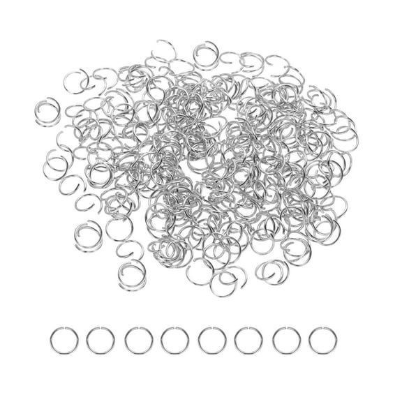 Uxcell 1200pcs 8mm Open Jump Rings Silver Key Rings Clasps for Jewelry Making Tools