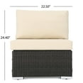 thumbnail image 4 of GDF Studio Avianna Outdoor 6 Seater Wicker Sofa Set with Ottomans, Brown, 4 of 13