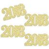 Gold Glitter 2018 - No-Mess Real Gold Glitter Cut-Out Numbers - Graduation Party Confetti - Set of 25