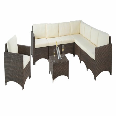 Studio Shine Collection Modular Extended Sectional Sofa and Coffee Table