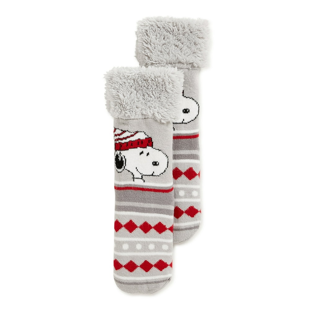 Fuzzy Babba Peanuts Women’s Holiday Cozy Warmer Slipper Socks
