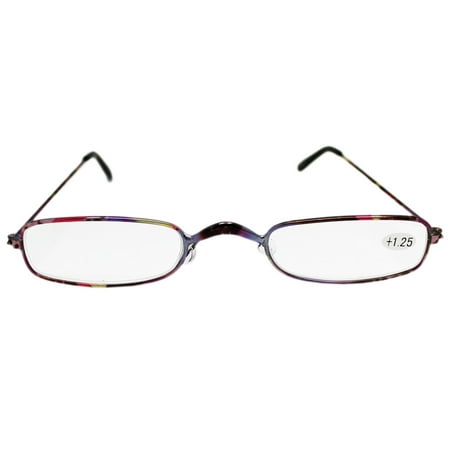 Thin Wire Frame Reading Glasses With Slight Rainbow Hue (+1.25)