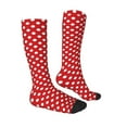 thumbnail image 3 of Fotbe Red Polka Dot print Women's Men's Novelty Crew Socks Cotton Socks Knee High Socks for Walking,Running,Nurses,Pregnancy, 3 of 9