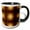 Black/White, variant on 3drose, Brown, Red, and Yellow Abstract., 15oz Two-tone Yellow Mug