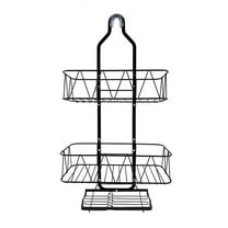 kkbbma under $5 Shower Caddy Hanging Bathroom Organizer: Over Head Adjustable Rack for Tall Showerhead - Extra Large Storage Shelf for Big Shampoo Bottles with Soap Holder
