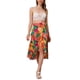 thumbnail image 2 of Falda Tropical Floral con Volantes para Mujeres INSPIRE CHIC, con Nudo Autoadhesivo, Falda de Playa Hawaiana, Color Naranja, Talla M, 2 of 5