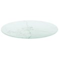 thumbnail image 2 of Tapa de Mesa Redonda vidaXL de Vidrio Templado Blanco con Diseño de Mármol 40 cm, 2 of 4