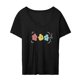 thumbnail image 1 of Camiseta con estampado de flores para mujer, camiseta con cuello redondo para ir de compras, playa y calle SG Yuyangstore Camiseta para mujer, 1 of 8