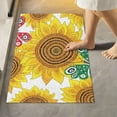 thumbnail image 2 of Dreamtimes Luxury Toilet Rugs U-Shaped 17.3"x13.4", Extra Soft and Absorbent Microfiber Bathroom Rugs, Non-Slip Toilet Bath Mat, Machine Wash Dry, Contour Bath Rugs for Toilet Base-Sunflower Butterfly, 2 of 4
