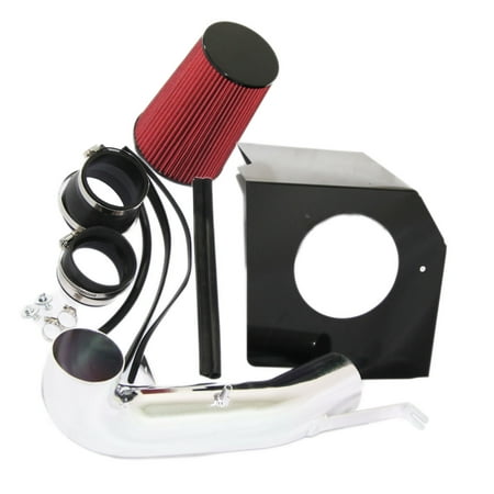 Chevy Silverado Air Intake - RED Cold Air Intake Kit+Heat Shield for 07-08 Chevy Silverado Tahoe 4.8L 5.3L