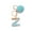 Z, variant on dianhelloya Letter Pendant Plush Ball Key Chain Resin Sequin Buckle Keyring Holder Charm Decoration Z