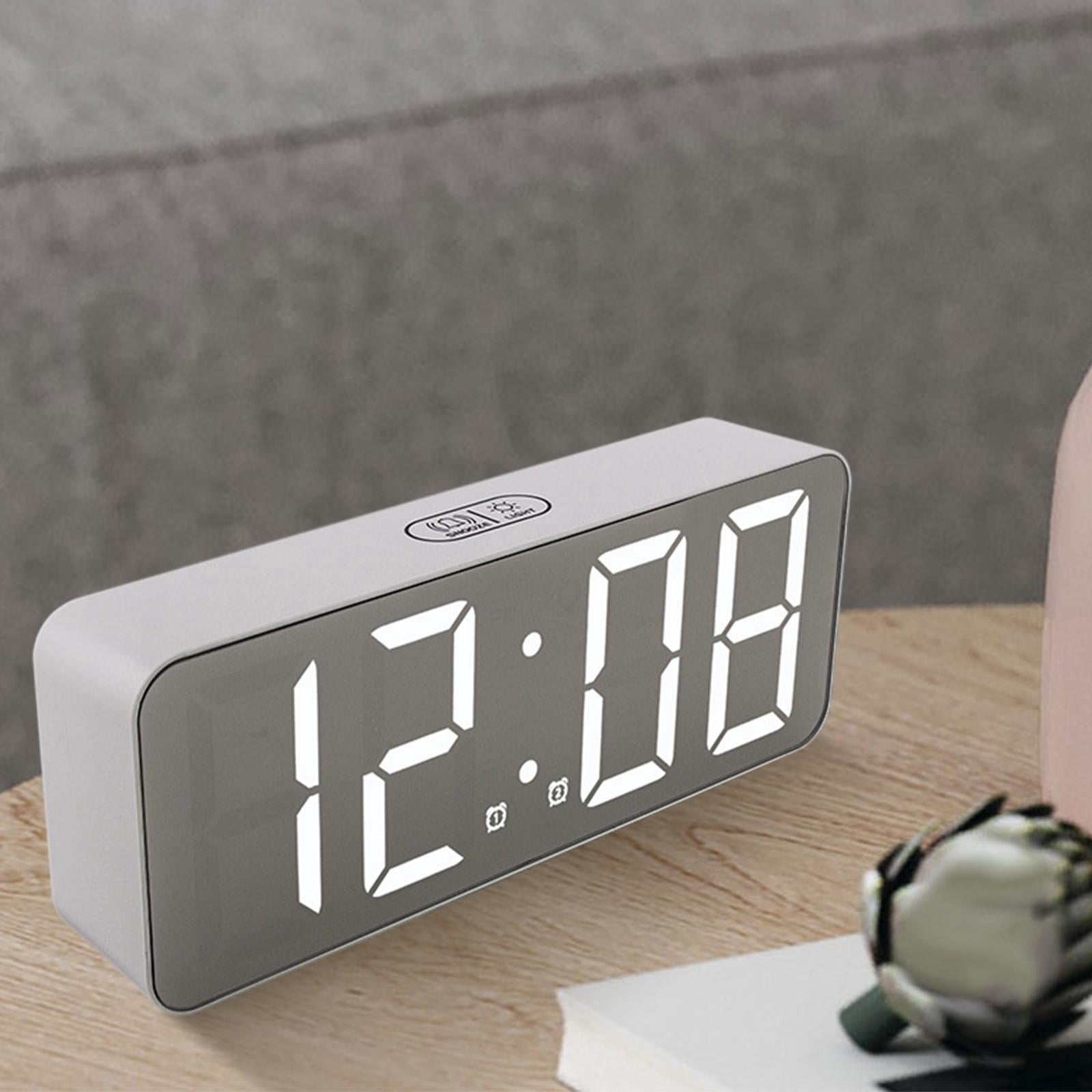 Desktop LED Digital Clock Mirrored Calendar for Living Room Hall Mirrored