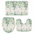 thumbnail image 2 of Sage Green Eucalyptus Leaf Bathroom Rugs Set Spring Summer Botanical Retro Non Slip Absorbent Soft Bath Mats 3 Piece Set with Bathroom Rug, U-Shaped Floor Mat, Toilet Seat Cover Small Size, 2 of 9