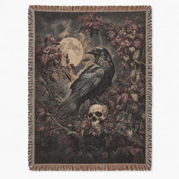 Classic Woven Throw Blanket, 100% Cotton with Fringed Edges, Home Decor