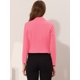 thumbnail image 4 of Chaqueta Corta Casual de Negocios Allegra K sin cuello para Mujer Rosa Caliente M, 4 of 5