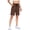 #2027:1 Pack, Coffee Brown, variant on Cadmus Women's Casual Comfy 9" Bermuda Shorts Yoga Walking Running Drawstring Shorts with Pockets