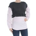 thumbnail image 3 of KENSIE $79 Womens New 1447 Gray Pinstripe Layered Look Sweater S B+B, 3 of 4