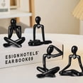 thumbnail image 2 of 4 Pcs Abstract Human Figure Statues, Modern Black Thinker Sculpture Set, Quality Plastic Material, Decorative Figurines for Home, Office, Living Room, and Bedroom, Elegant and Thought-Provoking Art, 2 of 5