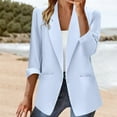 thumbnail image 4 of Baberdicy Women's Casual Jacket, Spring Autumn Lightweight Stand Collar Zip up Coat , Casual Solid Jacket, Everyday Zip Coat, Minimalist Layer Blue M, 4 of 5