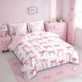 thumbnail image 2 of Erosebridal Cute Pink Bow Kids 7-Piece Twin Bedding Sets,Kawaii Coquette Bowtie Bedding Comforter Set For Bowknot Lover,Pink Reversible, 2 of 7