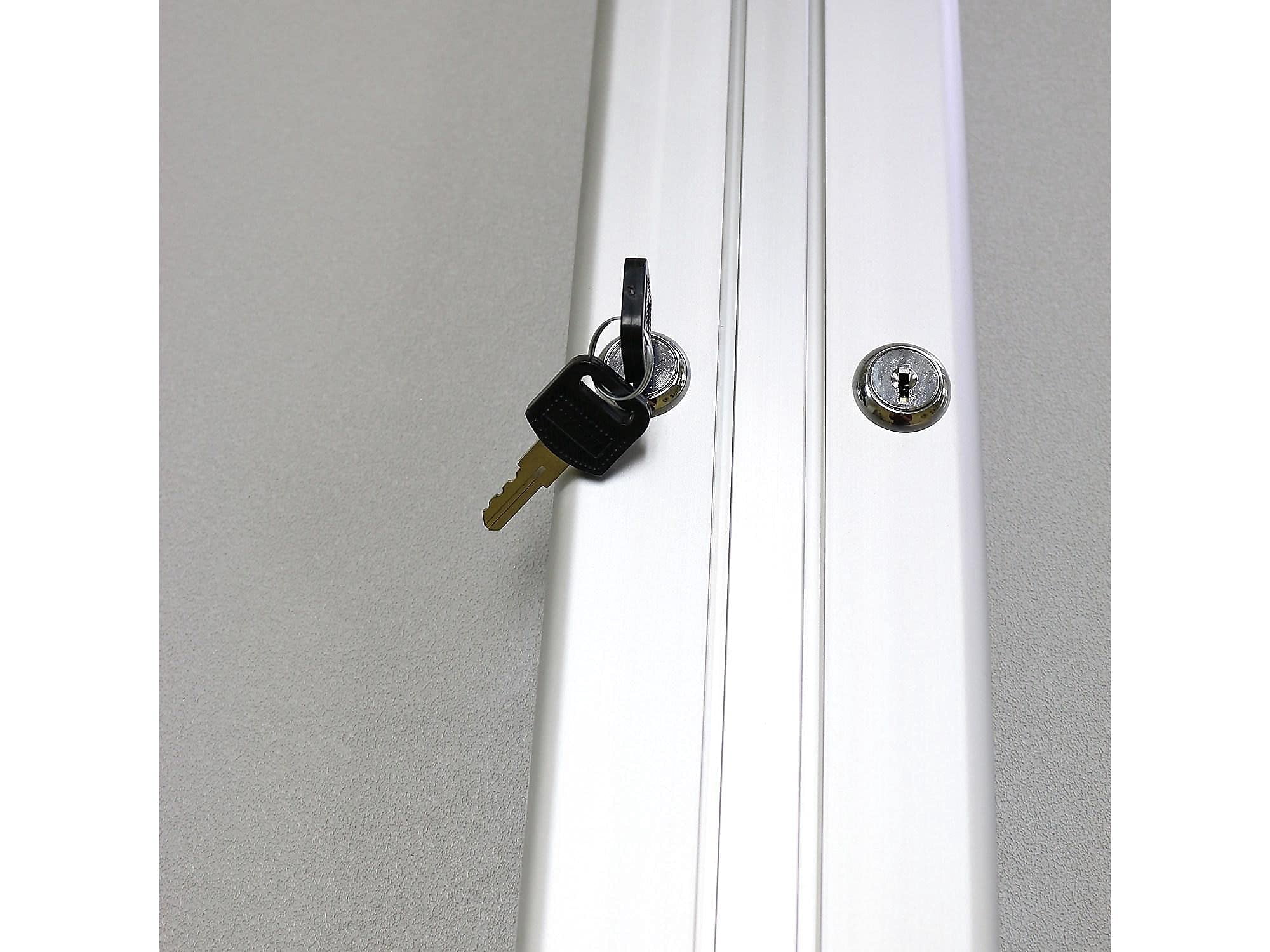 Pemberly Row Vinyl 36" x 72" 3 Door Enclosed Bulletin Board in Silver