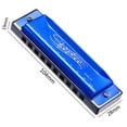 thumbnail image 4 of GLFILL Blues Harmonica Harmonica Musical Instruments Kids’ Musical Toy WIDELY SPACED NOTES 10 HOLE HARMONICA EASY TO LEARN Blue, 4 of 9